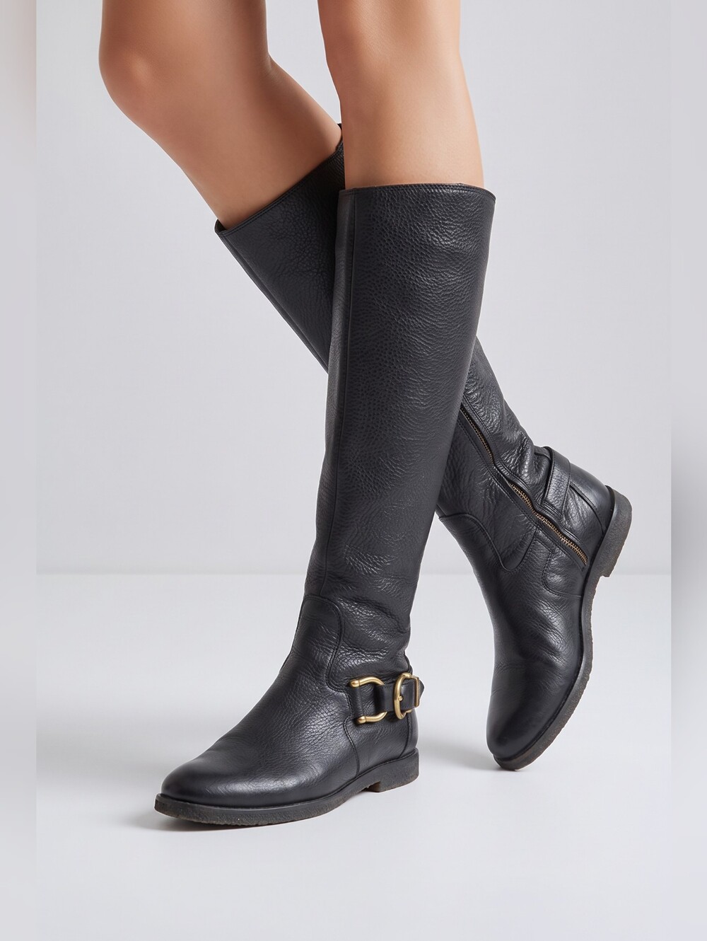 Burberry Knee-High Riding Boots - Leather